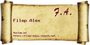 Filep Alex névjegykártya